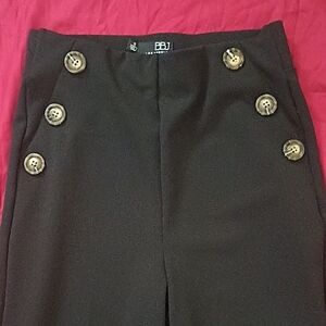 BBJ Los Angeles Black Wide-Leg Trousers Size S Spring Summer Professional Button